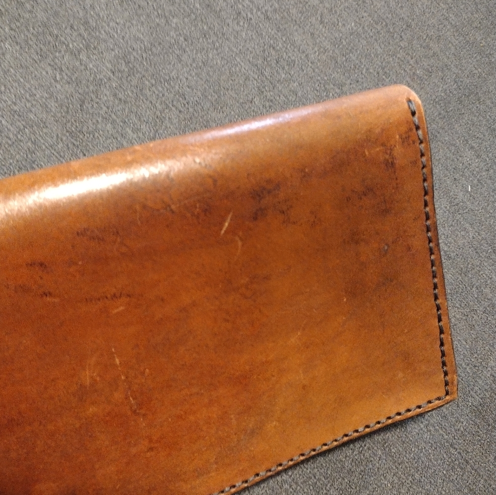 Classic Brown Leather Wristlet Clutch - Picture 7 of 11